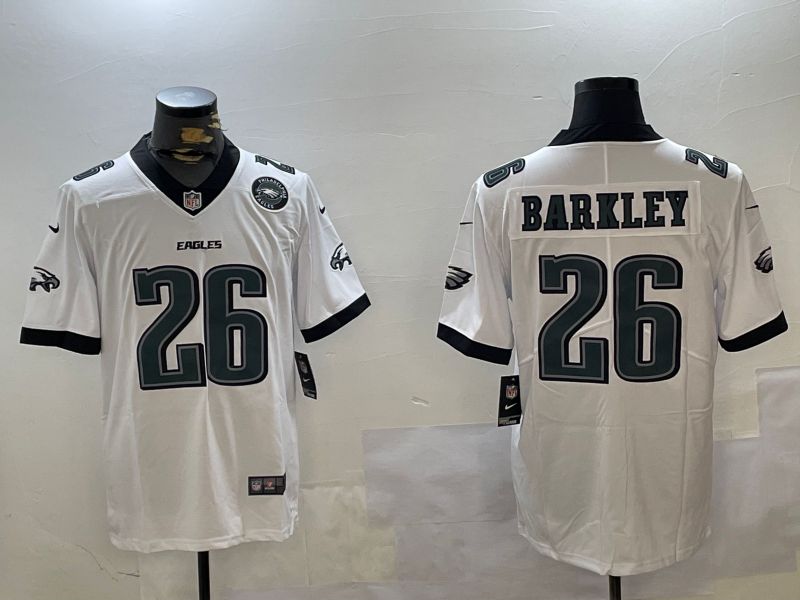 Men Philadelphia Eagles #26 Barkley White Second generation 2024 Nike Limited NFL Jersey style 3->philadelphia eagles->NFL Jersey